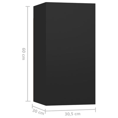 TV-tasot 7 kpl musta 30,5x30x60 cm tekninen puu