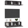 TV-tasot 4 kpl harmaa 60x30x30 cm lastulevy