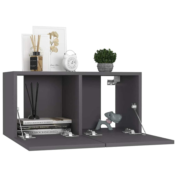 TV-tasot 4 kpl harmaa 60x30x30 cm lastulevy