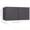 TV-tasot 4 kpl harmaa 60x30x30 cm lastulevy