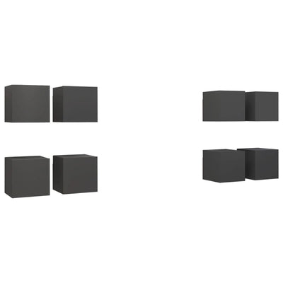Seinäkiinnitettävä TV-taso 8 kpl harmaa 30,5x30x30 cm