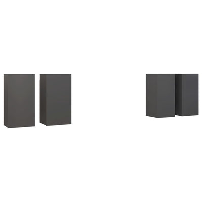 TV-tasot 4 kpl harmaa 30,5x30x60 cm tekninen puu