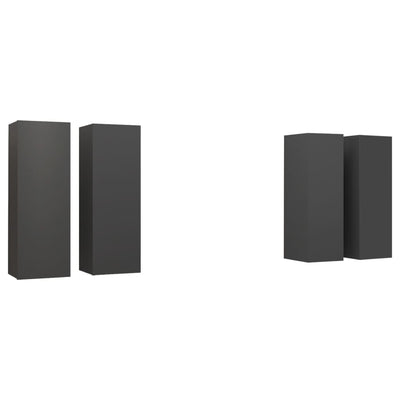 TV-tasot 4 kpl harmaa 30,5x30x90 cm tekninen puu
