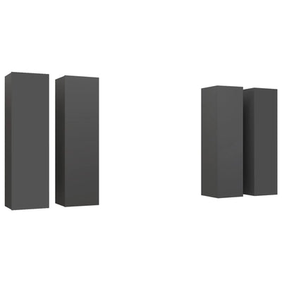 TV-tasot 4 kpl harmaa 30,5x30x110 cm tekninen puu