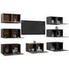 TV-tasot 7 kpl harmaa 30,5x30x60 cm tekninen puu