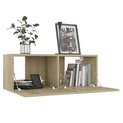 TV-tasot 4 kpl Sonoma-tammi 80x30x30 cm lastulevy