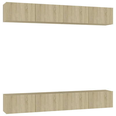TV-tasot 4 kpl Sonoma-tammi 100x30x30 cm tekninen puu
