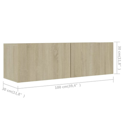 Sonoma-tammi tv-tasot Mariora 100x30x30cm (4 kpl, puinen)