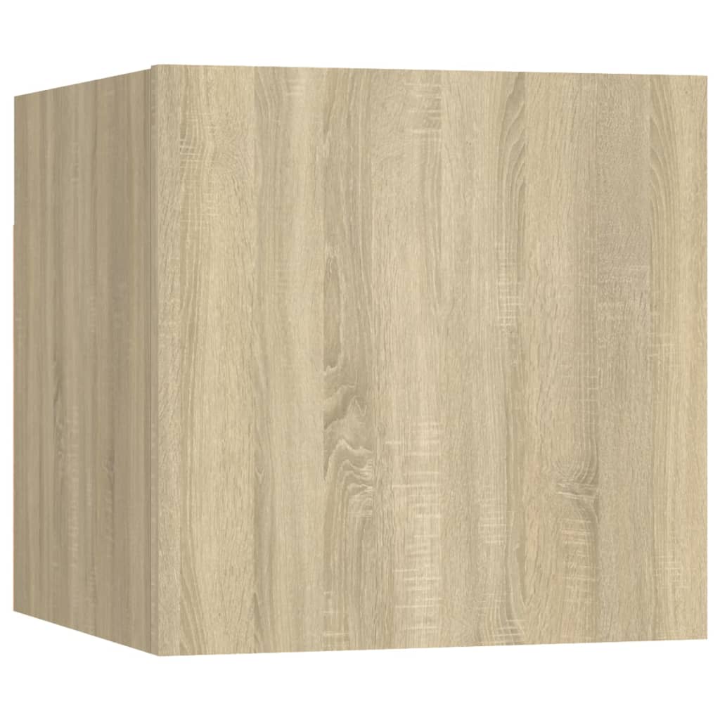 Seinäkiinnitettävä TV-taso 8 kpl Sonoma-tammi 30,5x30x30 cm