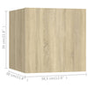Seinäkiinnitettävä TV-taso 8 kpl Sonoma-tammi 30,5x30x30 cm