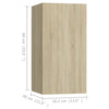 TV-tasot 4 kpl Sonoma-tammi 30,5x30x60 cm tekninen puu