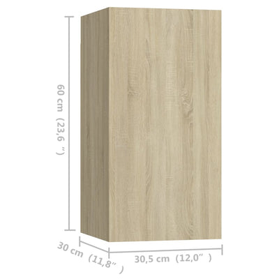 TV-tasot 4 kpl Sonoma-tammi 30,5x30x60 cm tekninen puu
