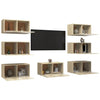 TV-tasot 7 kpl Sonoma-tammi 30,5x30x60 cm tekninen puu