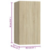 TV-tasot 7 kpl Sonoma-tammi 30,5x30x60 cm tekninen puu
