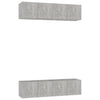 TV-tasot 4 kpl betoninharmaa 60x30x30 cm tekninen puu