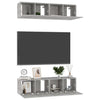 TV-tasot 4 kpl betoninharmaa 60x30x30 cm tekninen puu