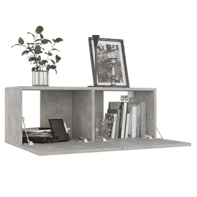 TV-tasot 4 kpl betoninharmaa 80x30x30 cm tekninen puu