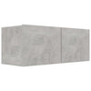 TV-tasot 4 kpl betoninharmaa 80x30x30 cm tekninen puu