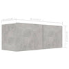 TV-tasot 4 kpl betoninharmaa 80x30x30 cm tekninen puu