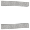 TV-tasot 4 kpl betoninharmaa 100x30x30 cm tekninen puu