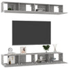 TV-tasot 4 kpl betoninharmaa 100x30x30 cm tekninen puu