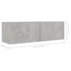 TV-tasot 4 kpl betoninharmaa 100x30x30 cm tekninen puu