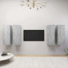 TV-tasot 4 kpl betoninharmaa 30,5x30x90 cm tekninen puu