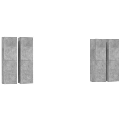 TV-tasot 4 kpl betoninharmaa 30,5x30x110 cm tekninen puu