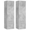TV-tasot 4 kpl betoninharmaa 30,5x30x110 cm tekninen puu