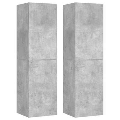 TV-tasot 4 kpl betoninharmaa 30,5x30x110 cm tekninen puu