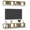 TV-tasot 4 kpl valk. ja Sonoma-tammi 80x30x30 cm tekninen puu