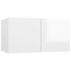 TV-tasot 4 kpl korkeakiilto valkoinen 60x30x30 cm lastulevy