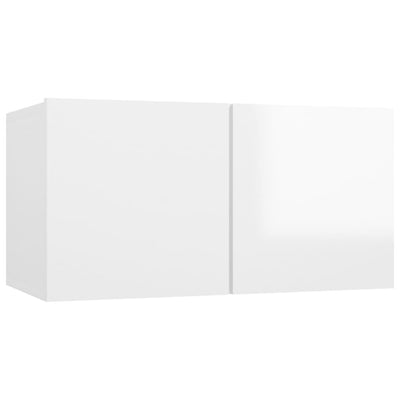 TV-tasot 4 kpl korkeakiilto valkoinen 60x30x30 cm lastulevy