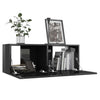 TV-tasot 4 kpl korkeakiilto musta 80x30x30 cm lastulevy