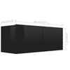 TV-tasot 4 kpl korkeakiilto musta 80x30x30 cm lastulevy