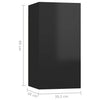 TV-tasot 4 kpl korkeakiilto musta 30,5x30x60 cm lastulevy