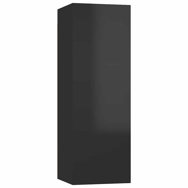 TV-tasot 4 kpl korkeakiilto musta 30,5x30x90 cm lastulevy
