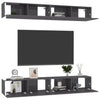 TV-tasot 4 kpl korkeakiilto harmaa 100x30x30 cm lastulevy