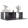 TV-tasot 4 kpl korkeakiilto harmaa 100x30x30 cm lastulevy