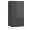 TV-tasot 4 kpl korkeakiilto harmaa 30,5x30x60 cm lastulevy