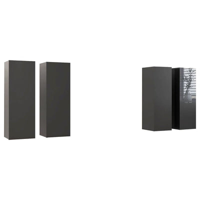 TV-tasot 4 kpl korkeakiilto harmaa 30,5x30x90 cm lastulevy