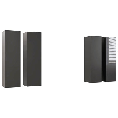 TV-tasot 4 kpl korkeakiilto harmaa 30,5x30x110 cm lastulevy