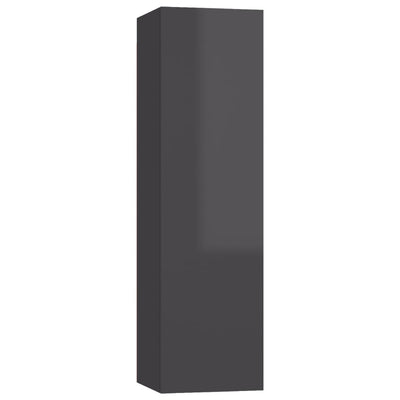 TV-tasot 4 kpl korkeakiilto harmaa 30,5x30x110 cm lastulevy