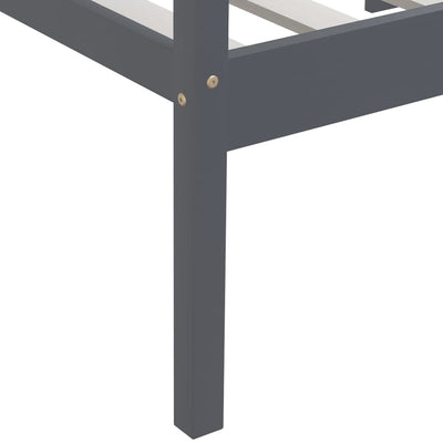 Tummanharmaa sängynrunko Hudrea 90x200cm (mänty)