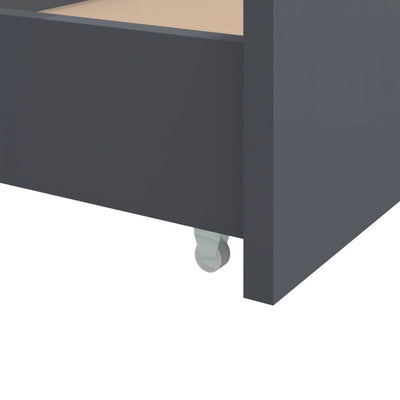 Tummanharmaa sängynrunko vetolaatikoilla Ciucas 90x200cm (mänty)