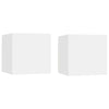 Valkoinen yöpöydät Mezmunie 30,5x30x30cm (2 kpl puinen)