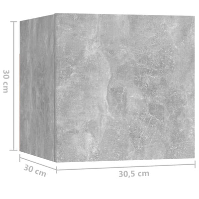 Yöpöytä betoninharmaa 30,5x30x30 cm tekninen puu