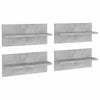 Seinähyllyt 4 kpl betoninharmaa 40x11,5x18 cm lastulevy