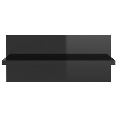 Seinähyllyt 2 kpl korkeakiilto musta 40x11,5x18 cm