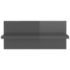 Seinähyllyt 2 kpl korkeakiilto harmaa 40x11,5x18 cm